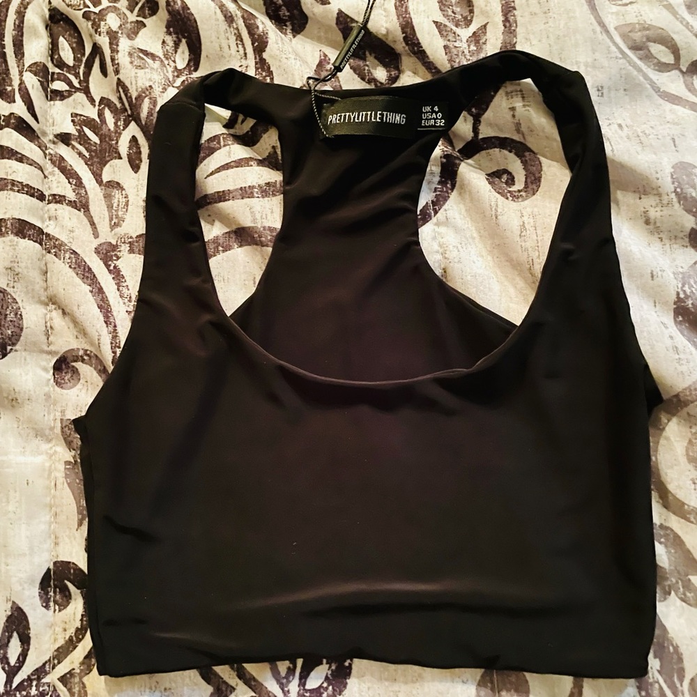 PYT Slinky Black Racer Crop Top
